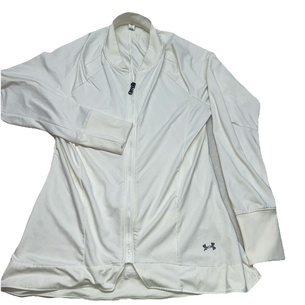 Under Armour Semi Fitted Full Zip Front‎ Jacket Medium Ivory All season Gear
